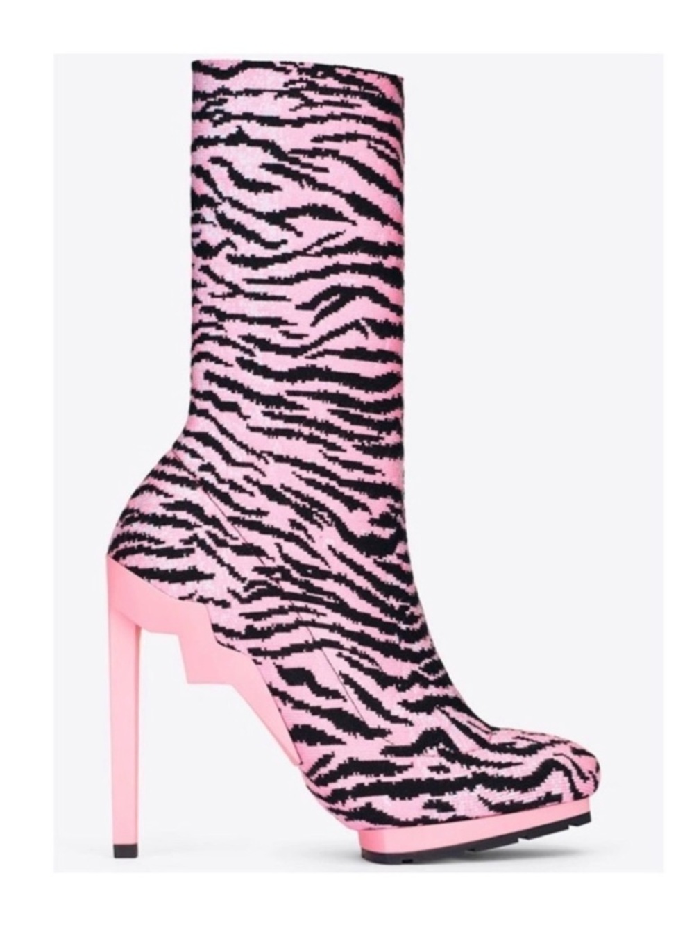 Kenzo Pink Zebra Platform Heel Boots Size 8 NWT Y2K Glam Rare